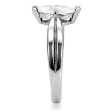TK103 - Stainless Steel Ring High polished (no plating) Women AAA Grade CZ Clear