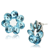 TK1044 - Stainless Steel Earrings High polished (no plating) Women Top Grade Crystal Sea Blue