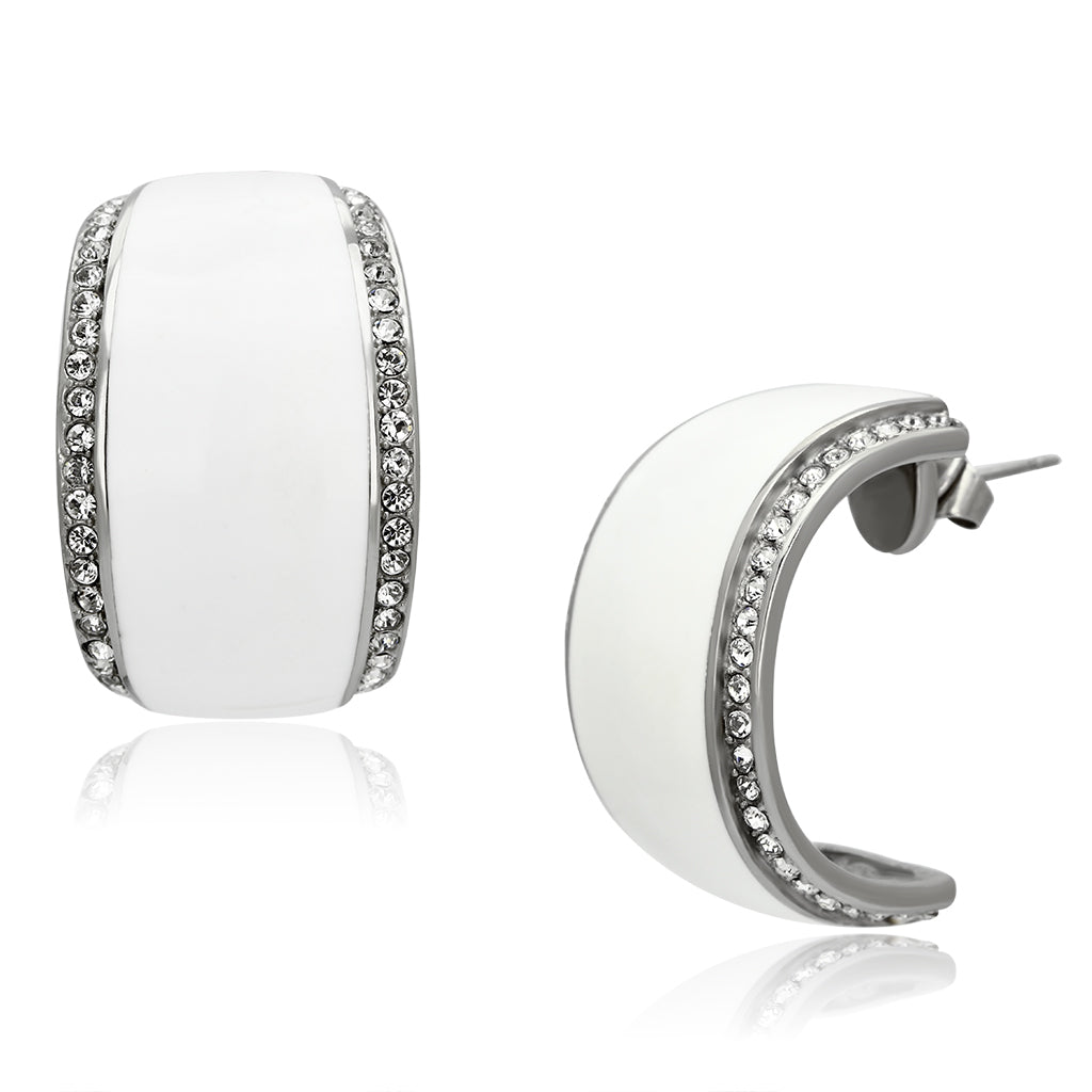 TK1046 - Stainless Steel Earrings High polished (no plating) Women Top Grade Crystal Clear