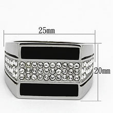 TK1048 - Stainless Steel Ring High polished (no plating) Men Top Grade Crystal Clear