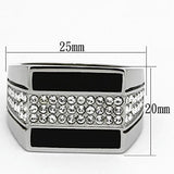 TK1048 - Stainless Steel Ring High polished (no plating) Men Top Grade Crystal Clear