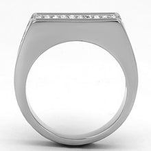 TK1048 - Stainless Steel Ring High polished (no plating) Men Top Grade Crystal Clear