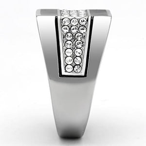 TK1048 - Stainless Steel Ring High polished (no plating) Men Top Grade Crystal Clear