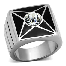 TK1049 - Stainless Steel Ring High polished (no plating) Men Top Grade Crystal Clear