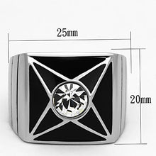 TK1049 - Stainless Steel Ring High polished (no plating) Men Top Grade Crystal Clear