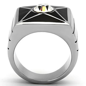 TK1049 - Stainless Steel Ring High polished (no plating) Men Top Grade Crystal Clear