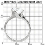 TK104 - Stainless Steel Ring High polished (no plating) Women AAA Grade CZ Clear