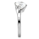 TK104 - Stainless Steel Ring High polished (no plating) Women AAA Grade CZ Clear