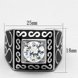 TK1050 - Stainless Steel Ring High polished (no plating) Men AAA Grade CZ Clear