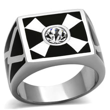 TK1052 - Stainless Steel Ring High polished (no plating) Men Top Grade Crystal Clear