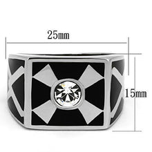 TK1052 - Stainless Steel Ring High polished (no plating) Men Top Grade Crystal Clear
