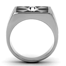 TK1052 - Stainless Steel Ring High polished (no plating) Men Top Grade Crystal Clear