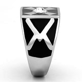 TK1052 - Stainless Steel Ring High polished (no plating) Men Top Grade Crystal Clear