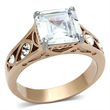 TK1059 - Stainless Steel Ring Two-Tone IP Rose Gold Women AAA Grade CZ Clear