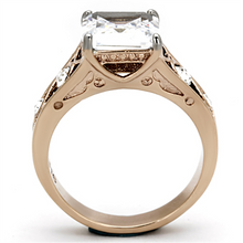TK1059 - Stainless Steel Ring Two-Tone IP Rose Gold Women AAA Grade CZ Clear