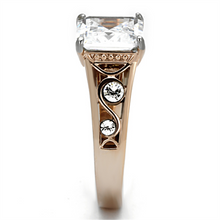 TK1059 - Stainless Steel Ring Two-Tone IP Rose Gold Women AAA Grade CZ Clear