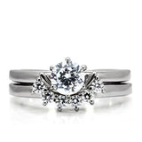 TK105 - Stainless Steel Ring High polished (no plating) Women AAA Grade CZ Clear