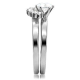 TK105 - Stainless Steel Ring High polished (no plating) Women AAA Grade CZ Clear