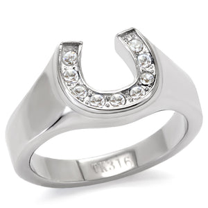 TK10616 - Stainless Steel Ring High polished (no plating) Women Top Grade Crystal Clear