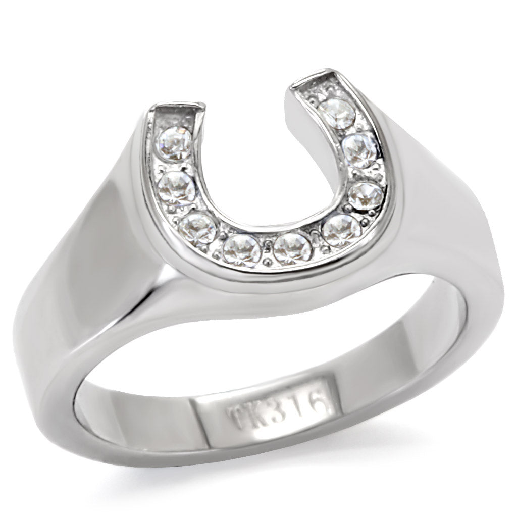 TK10616 - Stainless Steel Ring High polished (no plating) Women Top Grade Crystal Clear