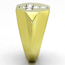 TK1062 - Stainless Steel Ring Two-Tone IP Gold (Ion Plating) Men Top Grade Crystal Clear