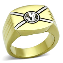 TK1064 - Stainless Steel Ring Two-Tone IP Gold (Ion Plating) Men Top Grade Crystal Clear