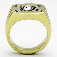 TK1064 - Stainless Steel Ring Two-Tone IP Gold (Ion Plating) Men Top Grade Crystal Clear
