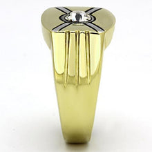TK1064 - Stainless Steel Ring Two-Tone IP Gold (Ion Plating) Men Top Grade Crystal Clear