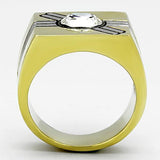 TK1065 - Stainless Steel Ring Two-Tone IP Gold (Ion Plating) Men Top Grade Crystal Clear