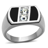 TK1068 - Stainless Steel Ring High polished (no plating) Men Top Grade Crystal Clear