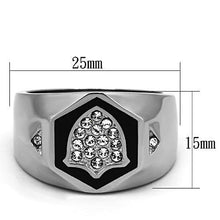 TK1069 - Stainless Steel Ring High polished (no plating) Men Top Grade Crystal Clear