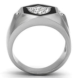 TK1069 - Stainless Steel Ring High polished (no plating) Men Top Grade Crystal Clear