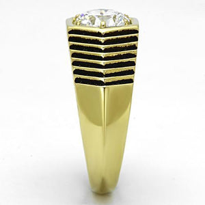 TK1076 - Stainless Steel Ring IP Gold(Ion Plating) Men AAA Grade CZ Clear