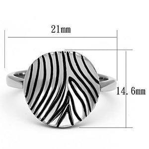 TK1078 - Stainless Steel Ring High polished (no plating) Women Epoxy Jet