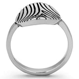 TK1078 - Stainless Steel Ring High polished (no plating) Women Epoxy Jet