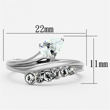 TK1080 - Stainless Steel Ring High polished (no plating) Women AAA Grade CZ Clear