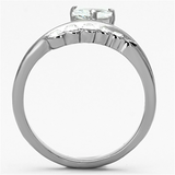 TK1080 - Stainless Steel Ring High polished (no plating) Women AAA Grade CZ Clear