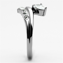 TK1080 - Stainless Steel Ring High polished (no plating) Women AAA Grade CZ Clear