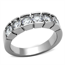 TK1082 - Stainless Steel Ring High polished (no plating) Women AAA Grade CZ Clear