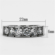 TK1082 - Stainless Steel Ring High polished (no plating) Women AAA Grade CZ Clear