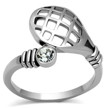 TK1083 - Stainless Steel Ring High polished (no plating) Women Top Grade Crystal Clear