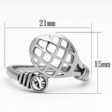 TK1083 - Stainless Steel Ring High polished (no plating) Women Top Grade Crystal Clear