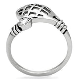 TK1083 - Stainless Steel Ring High polished (no plating) Women Top Grade Crystal Clear