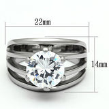 TK1084 - Stainless Steel Ring High polished (no plating) Women AAA Grade CZ Clear