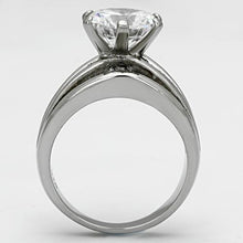 TK1084 - Stainless Steel Ring High polished (no plating) Women AAA Grade CZ Clear