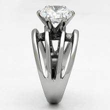 TK1084 - Stainless Steel Ring High polished (no plating) Women AAA Grade CZ Clear