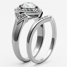 TK1087 - Stainless Steel Ring High polished (no plating) Women AAA Grade CZ Clear