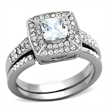 TK1088 - Stainless Steel Ring High polished (no plating) Women AAA Grade CZ Clear