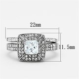 TK1088 - Stainless Steel Ring High polished (no plating) Women AAA Grade CZ Clear