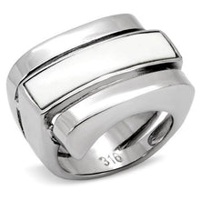 TK108 - Stainless Steel Ring High polished (no plating) Women Semi-Precious White